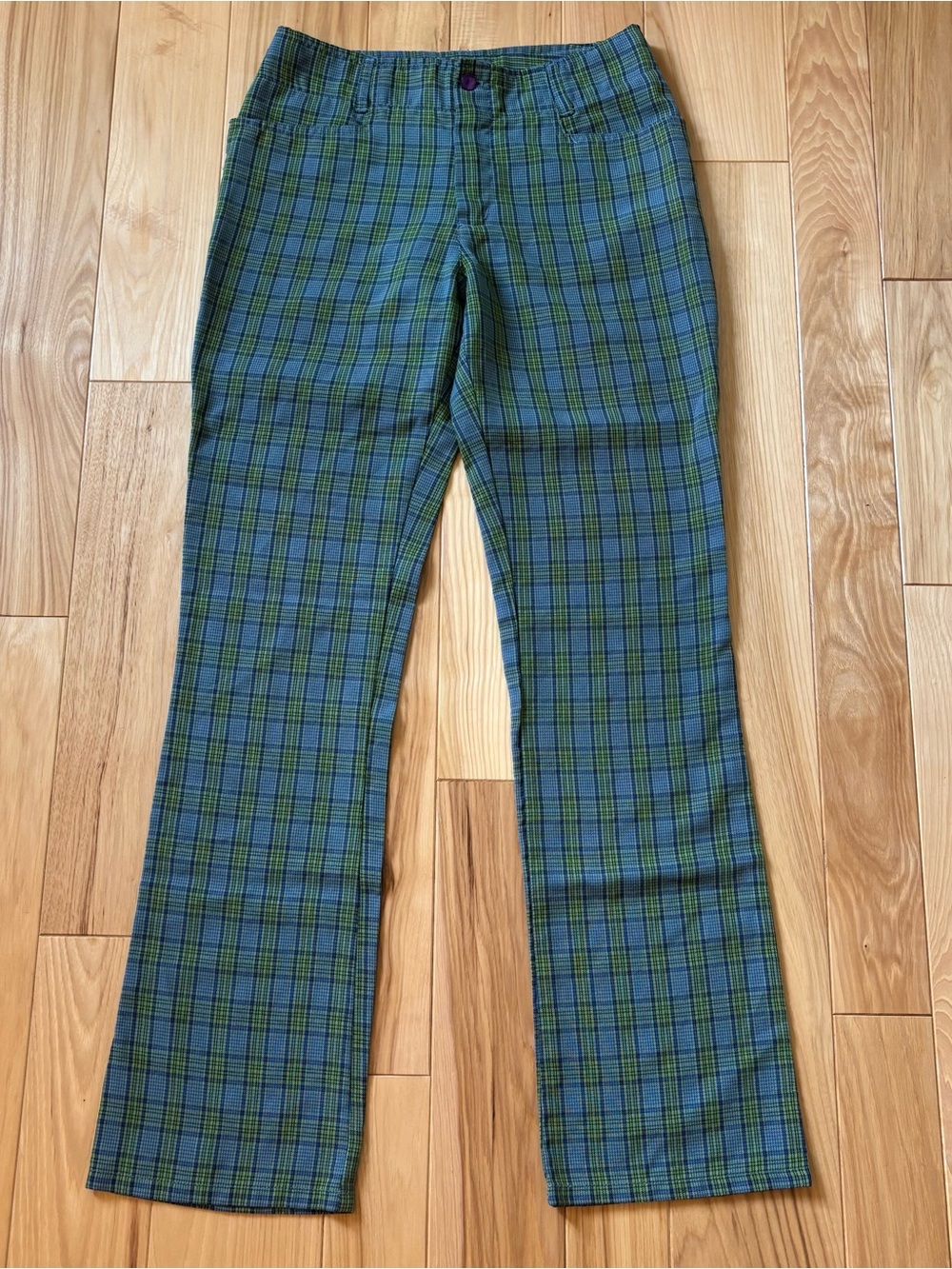 Vintage 90’s Cement Blue Green Plaid Pants